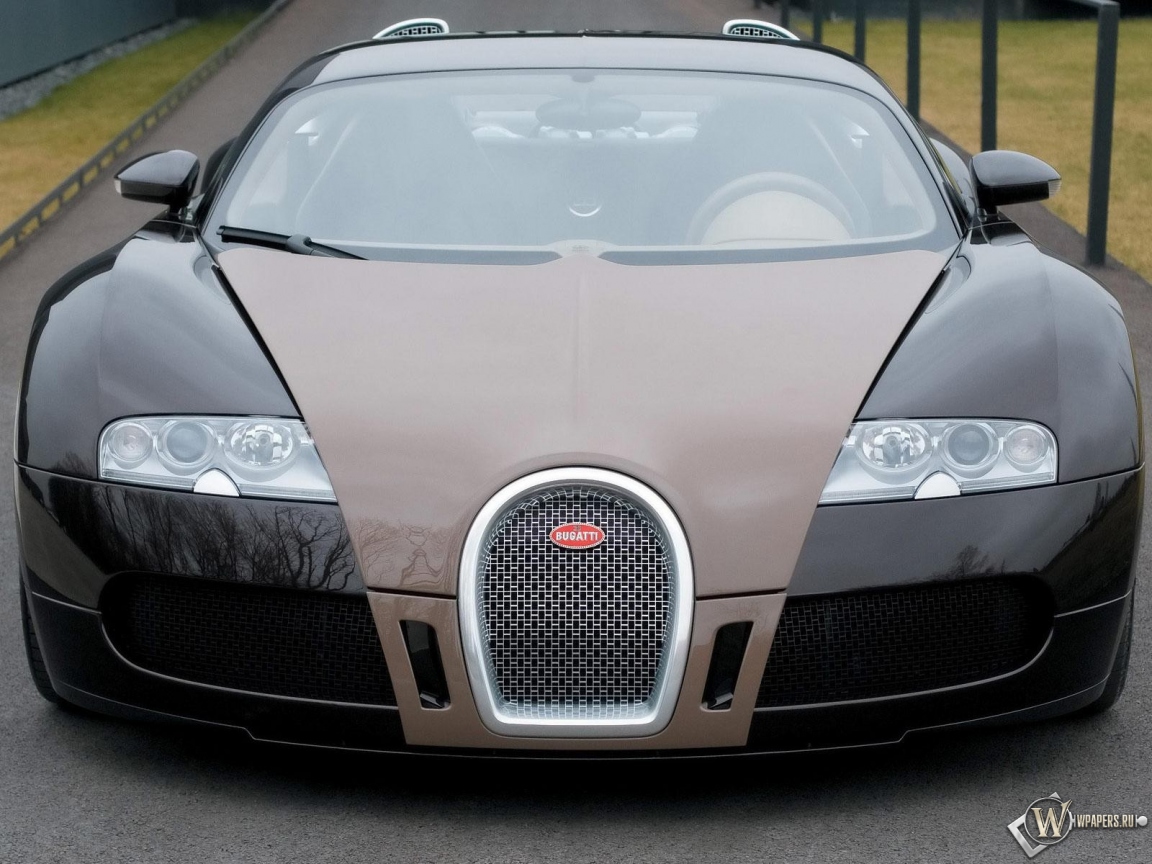 серый Bugatti Veyron 1152x864