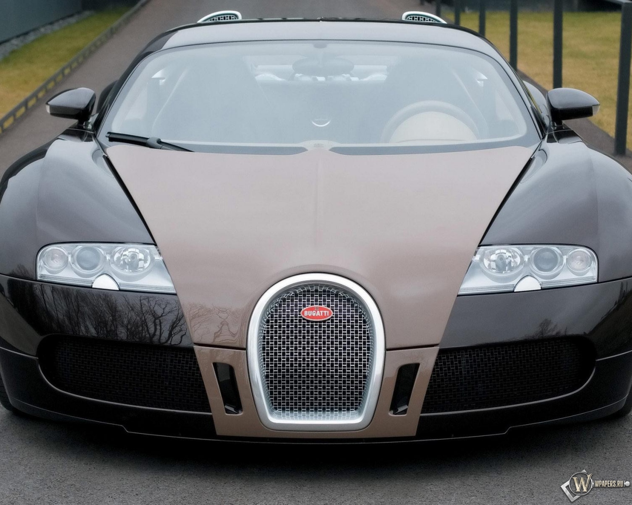 серый Bugatti Veyron 1280x1024