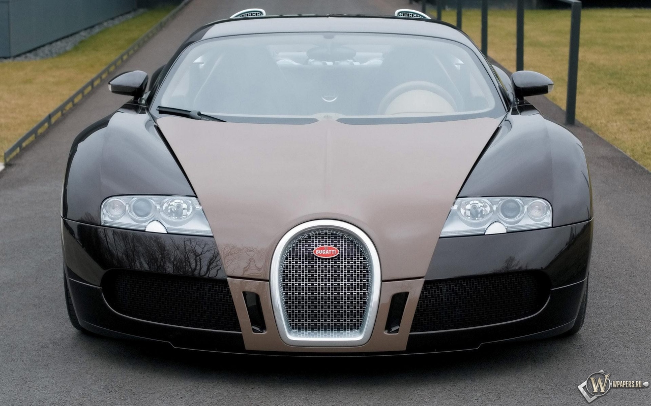 серый Bugatti Veyron 1280x800