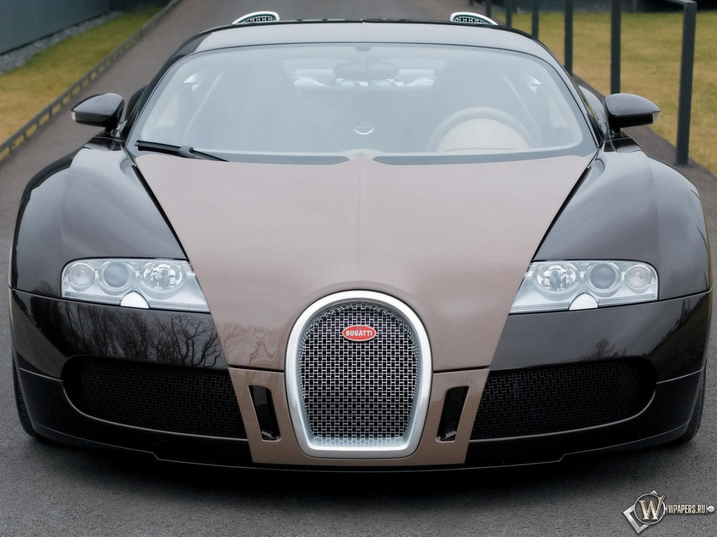 серый Bugatti Veyron 1400x1050