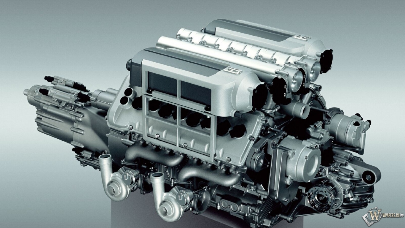 Двигатель Bugatti 1366x768