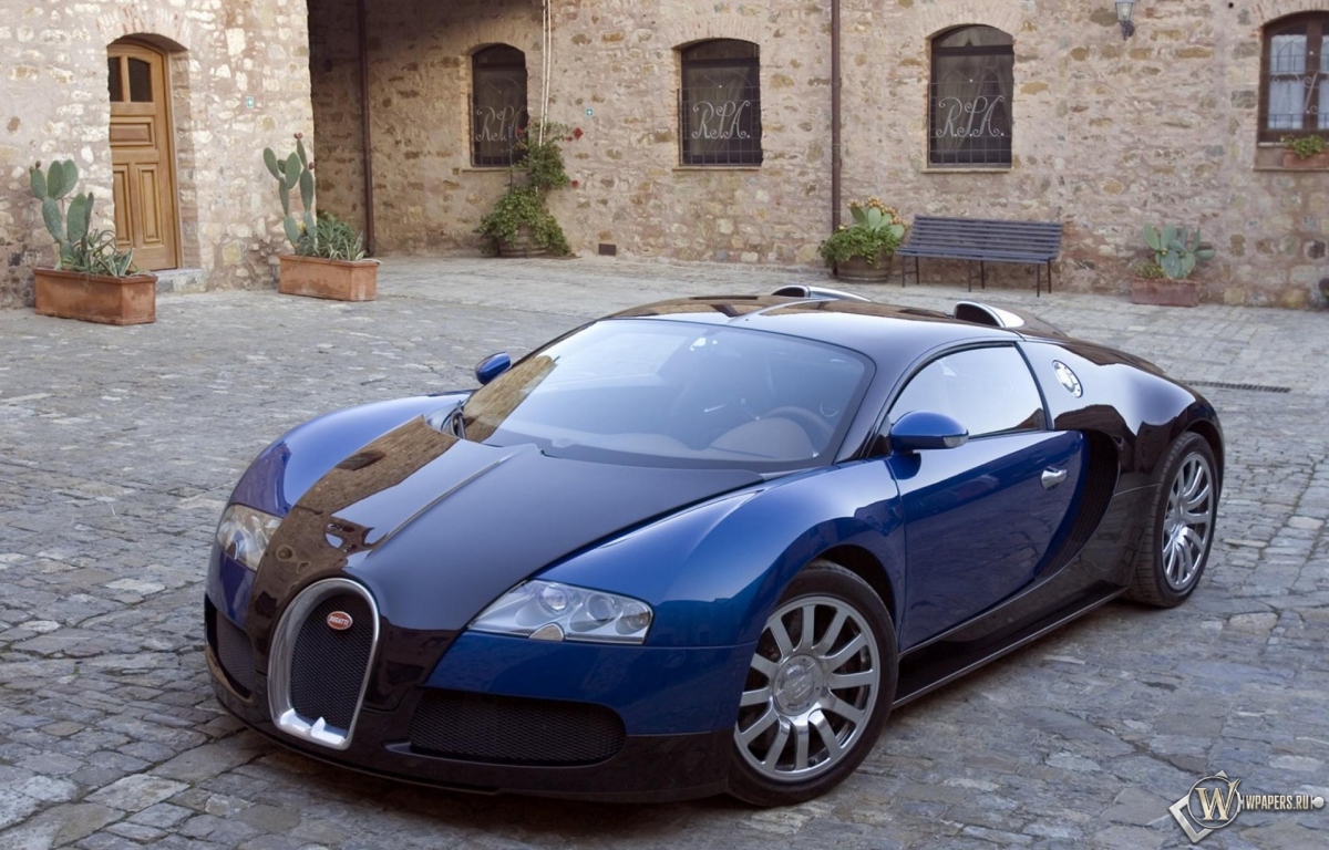 Bugatti Veyron blue car 1200x768