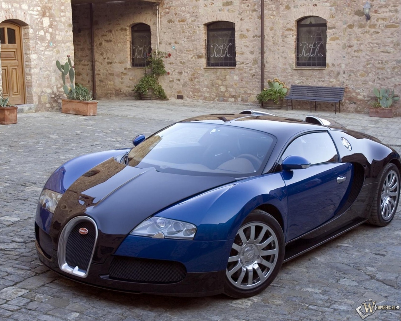 Bugatti Veyron blue car 1280x1024