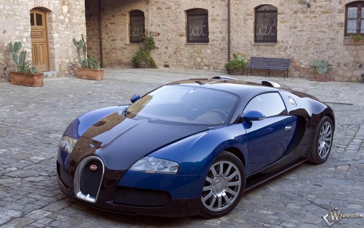 Bugatti Veyron blue car 1280x800