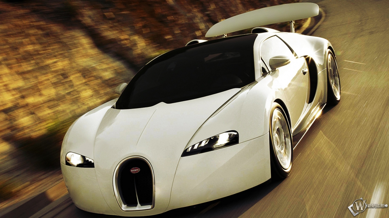 Bugatti white 1366x768