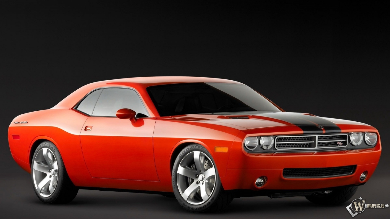 Красный Dodge Challenger 1280x720