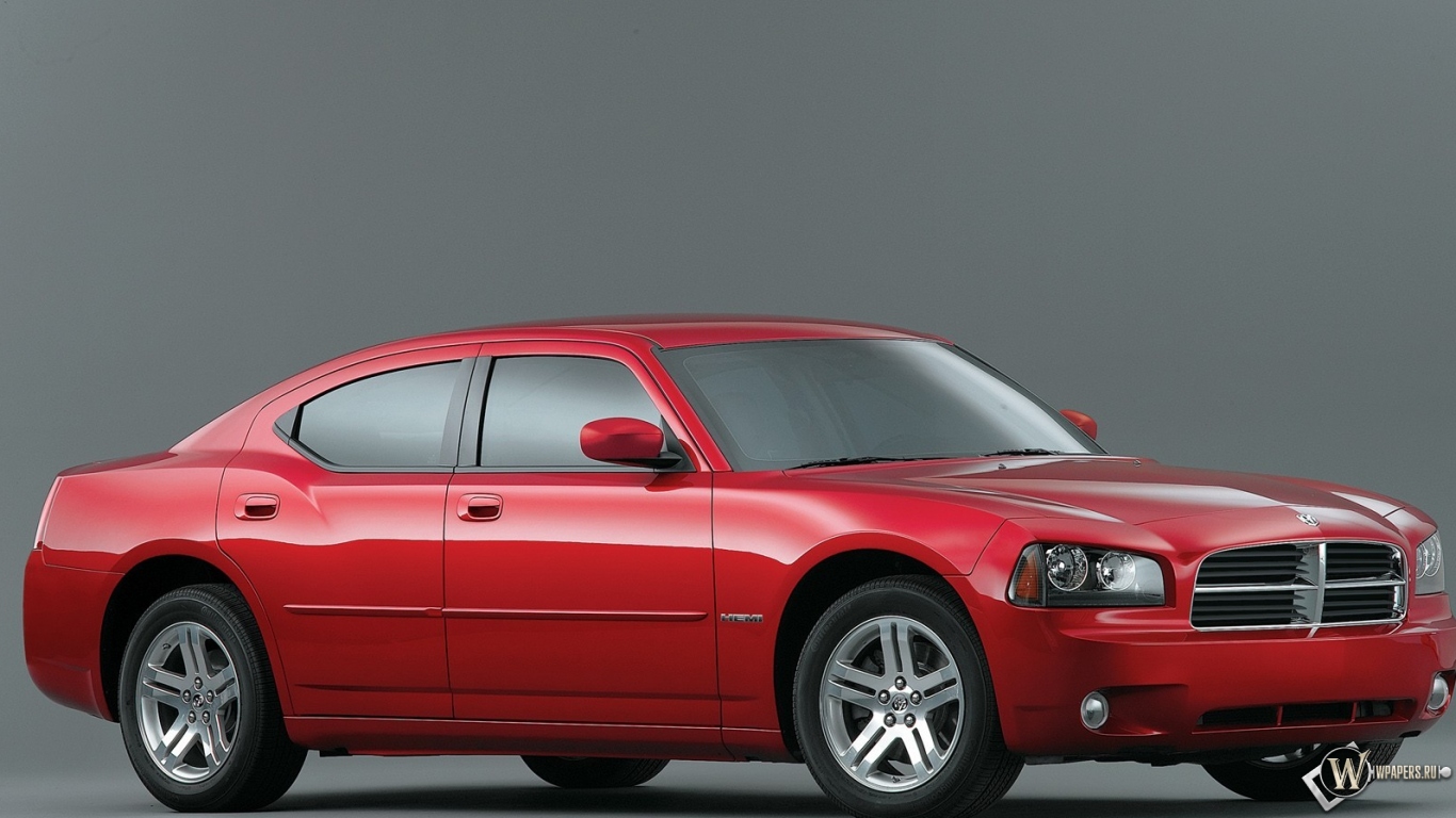 Красный Dodge Charger 1366x768
