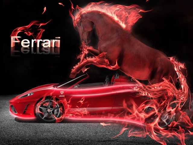 Неоновый Ferrari