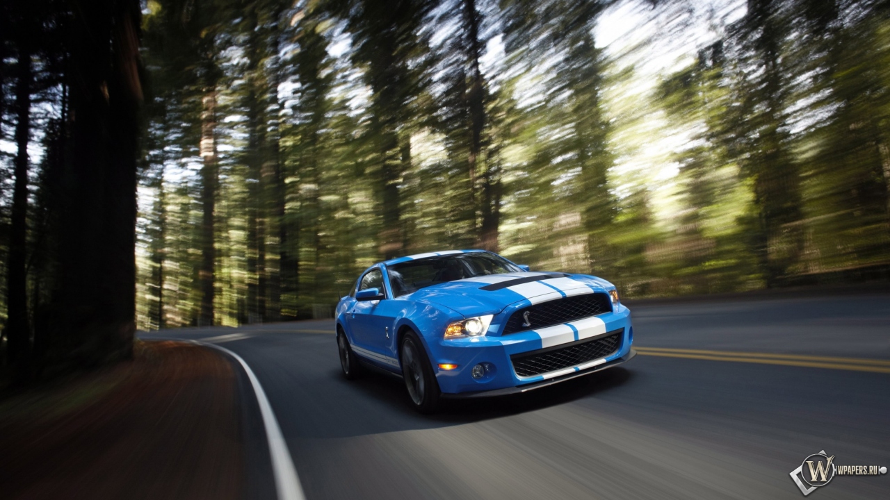 Ford Shelby Mustang GT 500 blue 1280x720