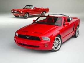 Обои Ford Mustang кабриолеты: Кабриолеты, Красный, Ford Mustang, Ford