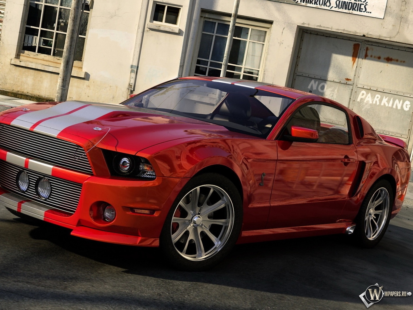 Красный Ford Mustang Custom 1400x1050