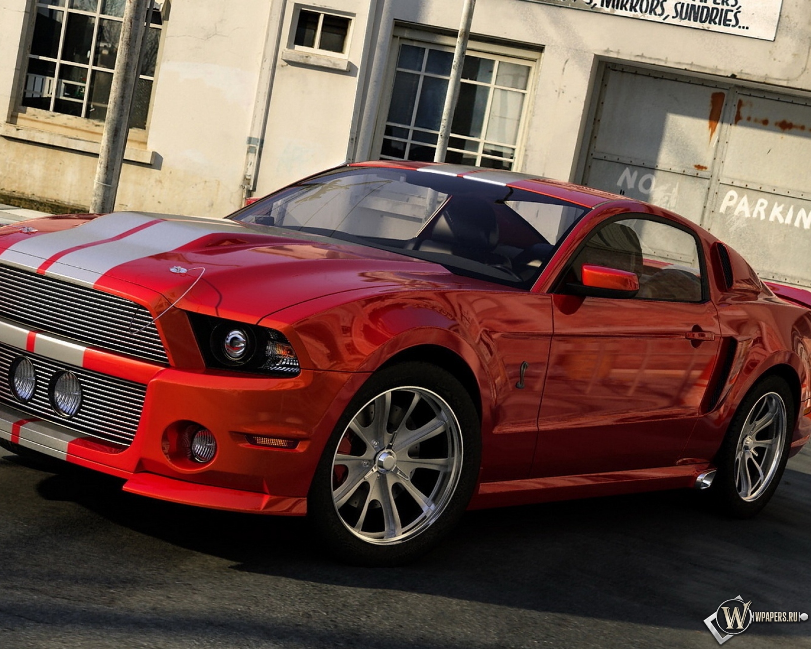 Красный Ford Mustang Custom 1600x1280