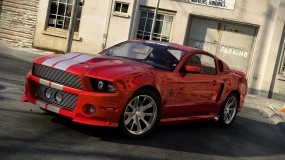 Обои Красный Ford Mustang Custom: Красный, Ford Mustang, Ford