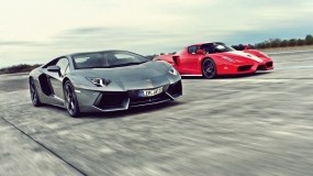 Обои Drag racing: Ferrari, Lamborghini, Lamborghini