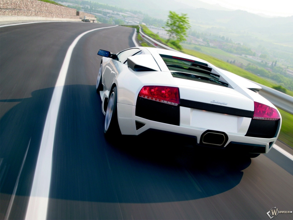 Белый Lamborghini 1024x768