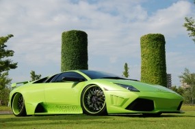 Обои Lamborghini Murcielago: Lamborghini Murcielago, Зелёная, Lamborghini