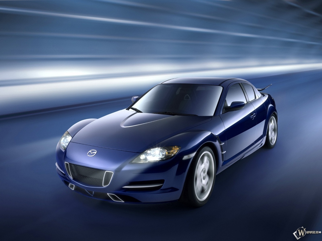 Синяя Mazda RX-8 1024x768