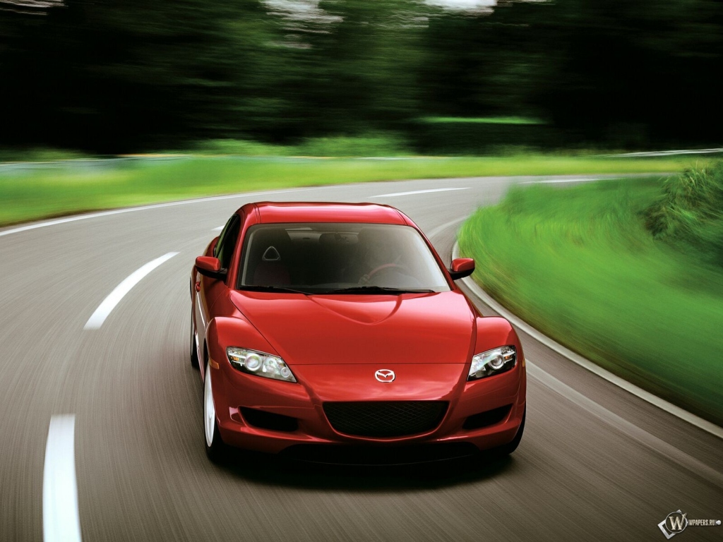 Красная Mazda RX-8 1024x768