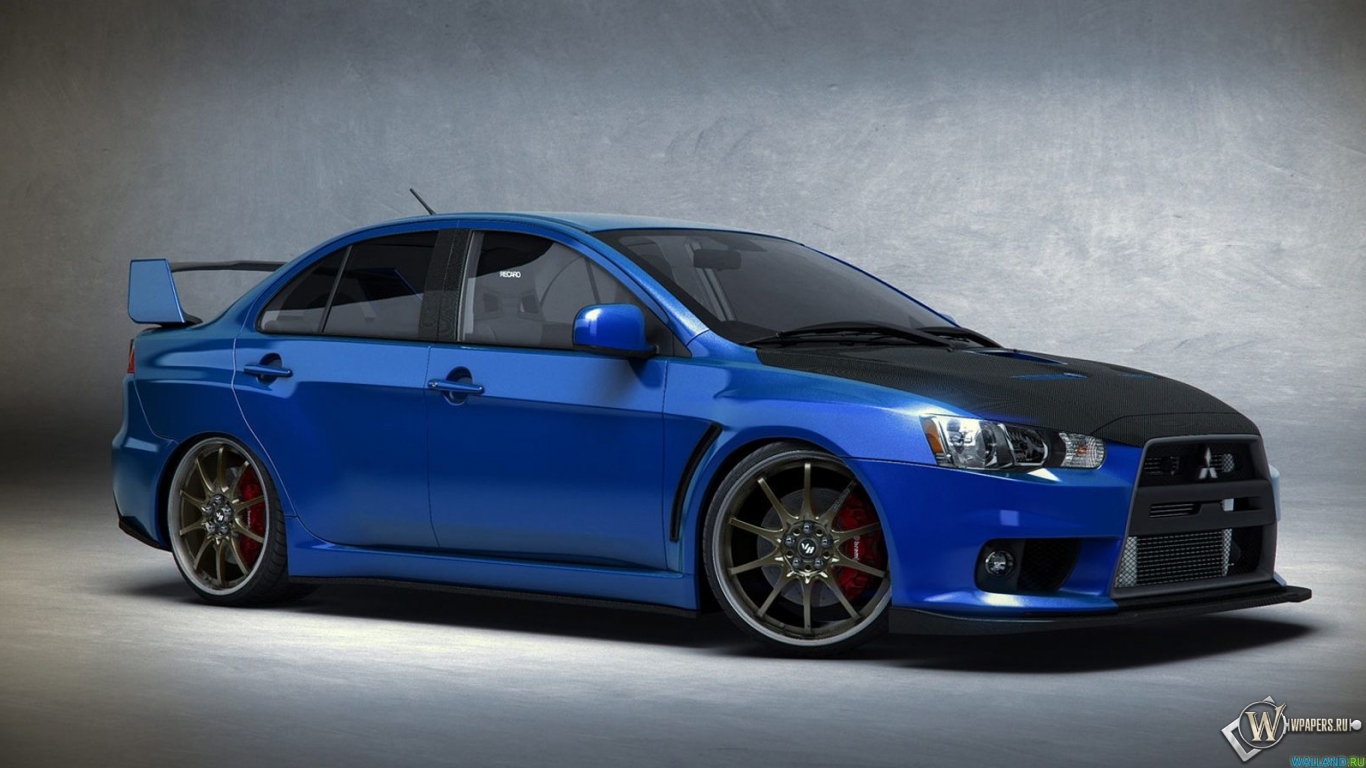 Mitsubishi Lancer Evolution 10 синий