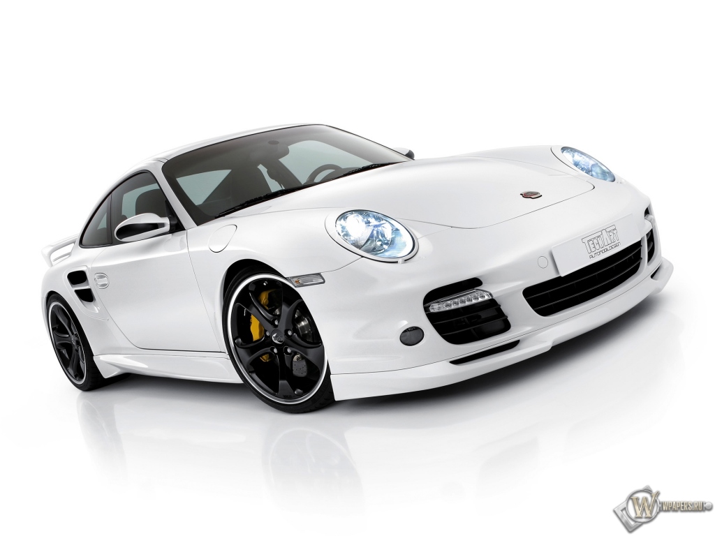 Белый Porsche 1024x768