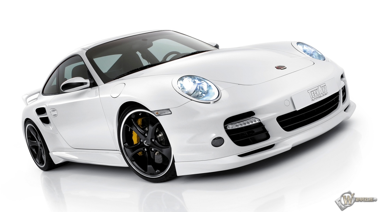 Белый Porsche 1280x720
