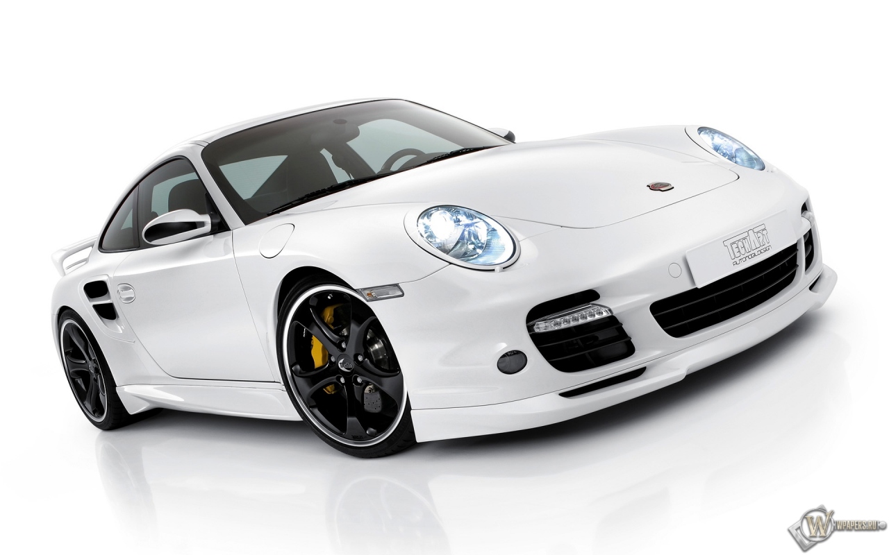Белый Porsche 1280x800