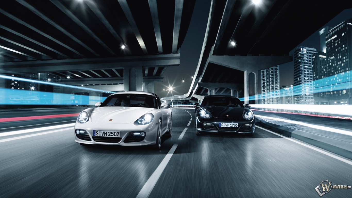 два Porsche 1366x768