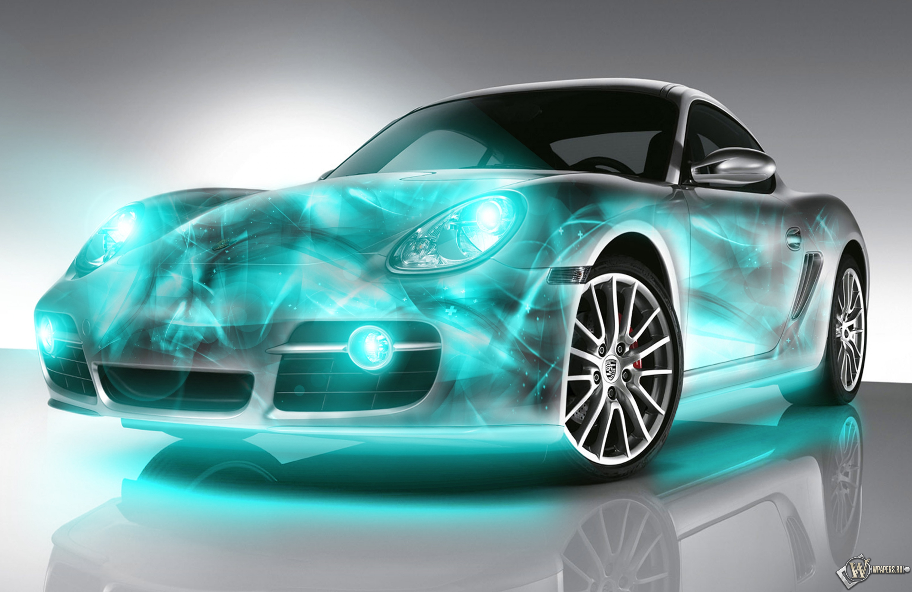 Неоновый Porshe 3024x1964