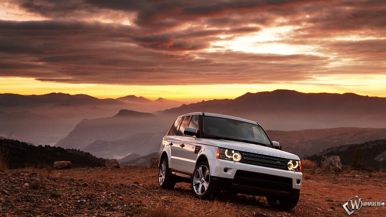 Белый Range Rover 1280x720