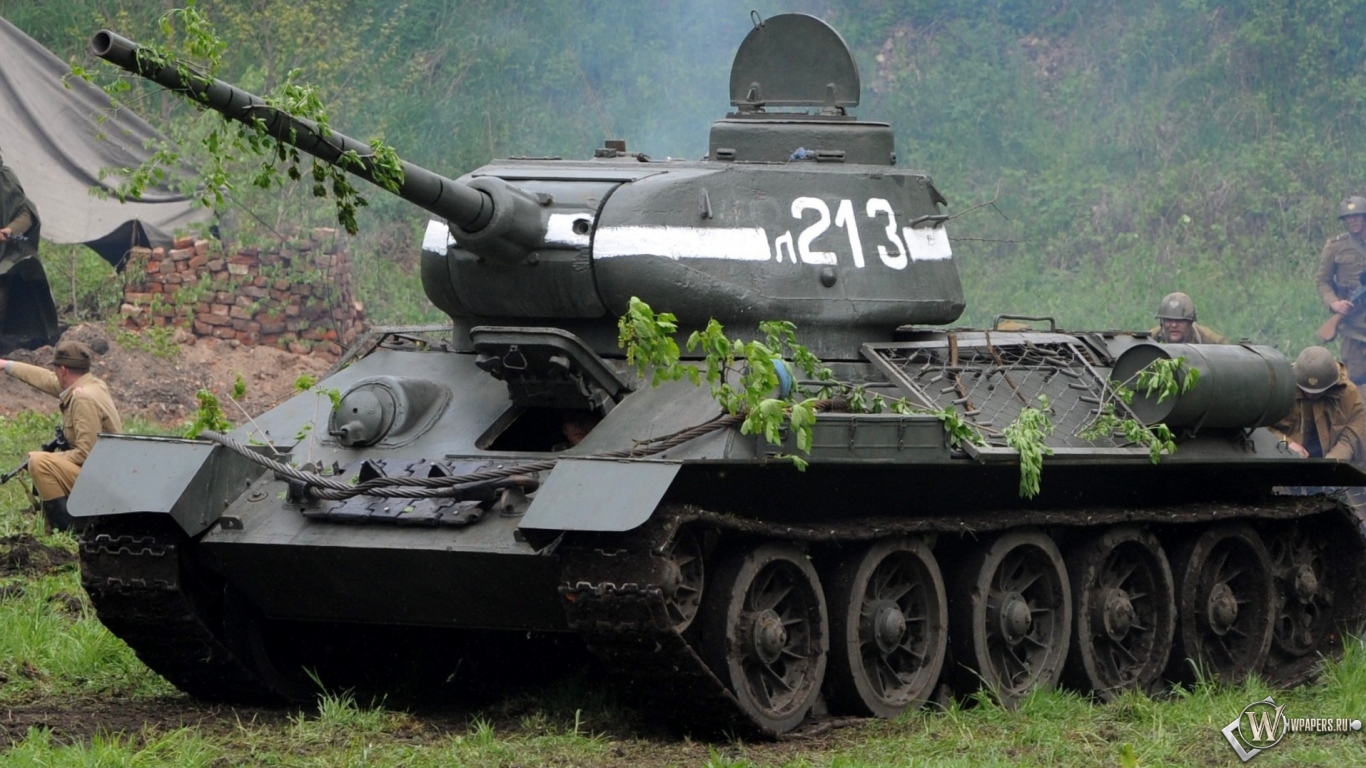 Танк Т 34-85 1366x768