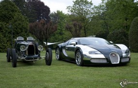 Обои Bugatti Veyron Centenaire: Bugatti Veyron, Ретро автомобили