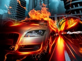 Обои Огненная скорость: Машина, Скорость, Огонь, Другие марки