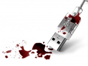 Обои Кровавый USB: Кровь, USB, Компьютерные