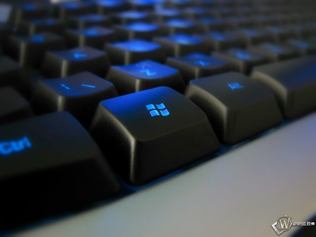 Клавиатура с синей подсветкой 1024x768