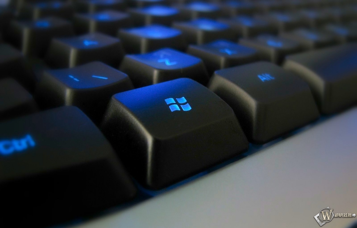 Клавиатура с синей подсветкой 1200x768