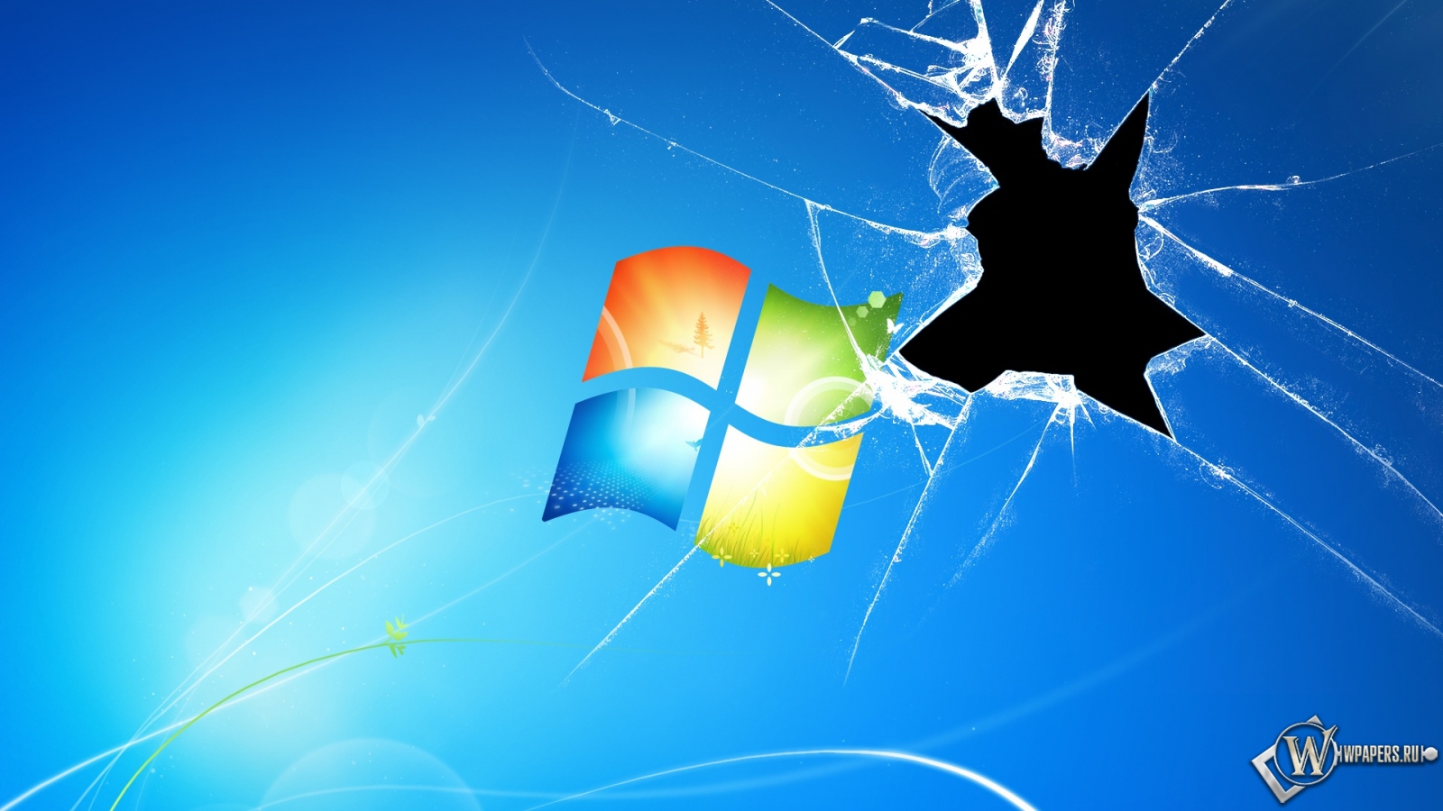 Разбитый экран windows 1600x900