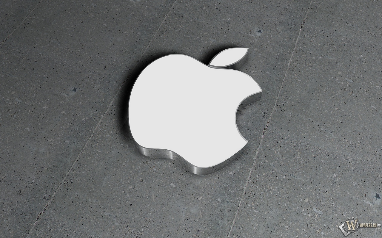 Apple на бетоне 1280x800
