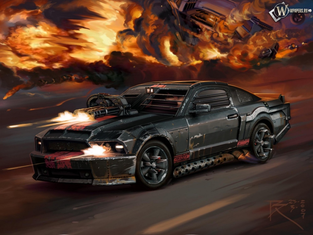 Car ford mustang death race 1024x768