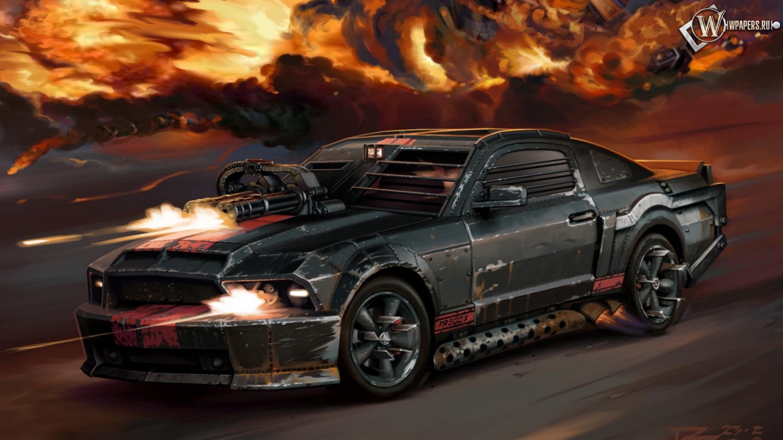 Car ford mustang death race 1600x900