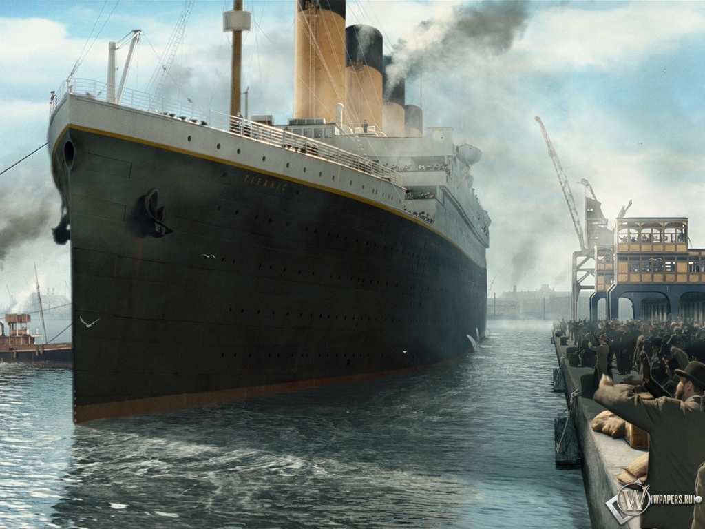 Титаник отплывает 1024x768