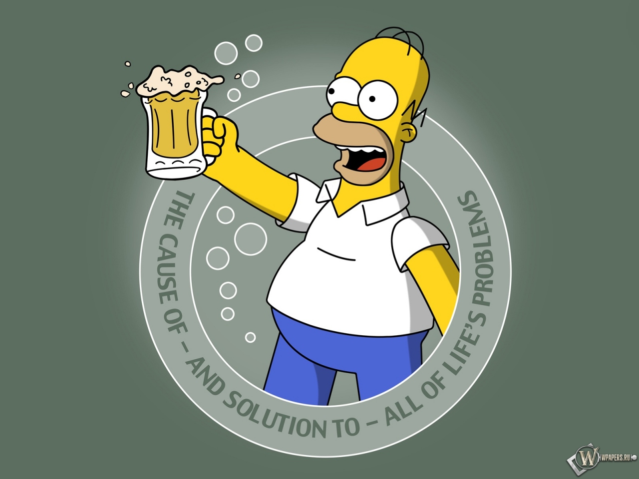 Гомер с пивом 1280x960