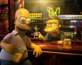 Обои Симпсоны в 3D: Симпсоны, Гомер, Пиво, Бар, Мультфильмы