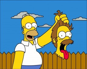 Обои Гомер с головой Фландерса: Симпсоны, Гомер, Голова, Фландерс, Мультфильмы
