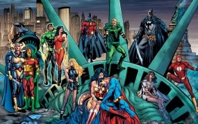 Обои Супергерои: Молния, Бэтмен, Комиксы, Супергерои, Зеленый Фонарь, Лига Справедливости, Мультфильмы
