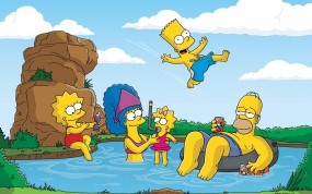 Обои Симпсоны: Гомер, Мардж, Мэгги, Лиза, Барт, Мультфильмы