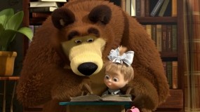 Обои Маша и Медведь: Мультфильм, Маша и Медведь, Урок, Мультфильмы