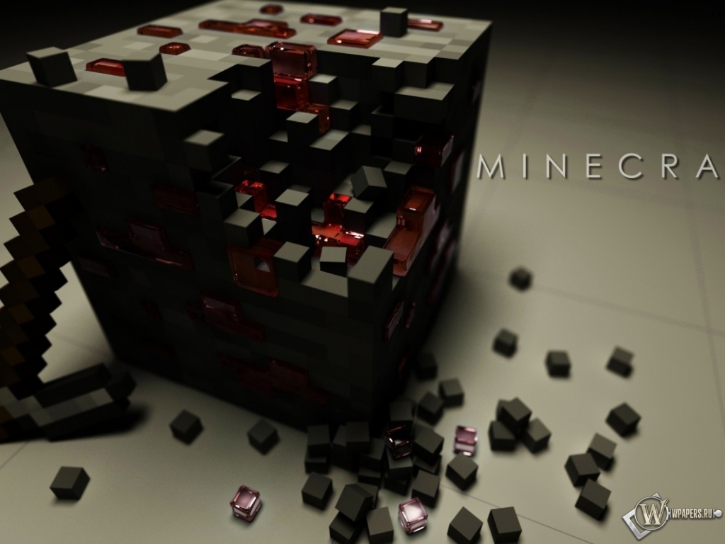Блок с красной пылью Minecraft 1024x768