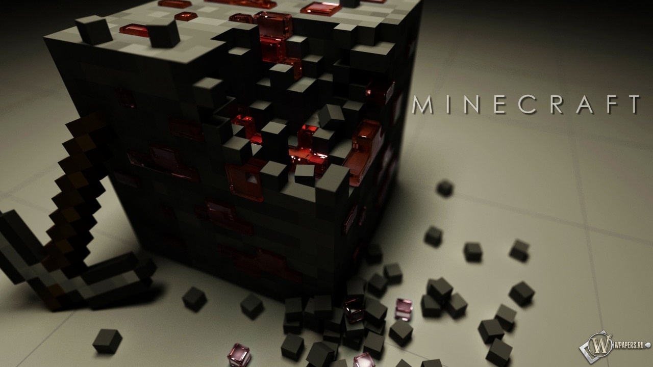Блок с красной пылью Minecraft 1280x720