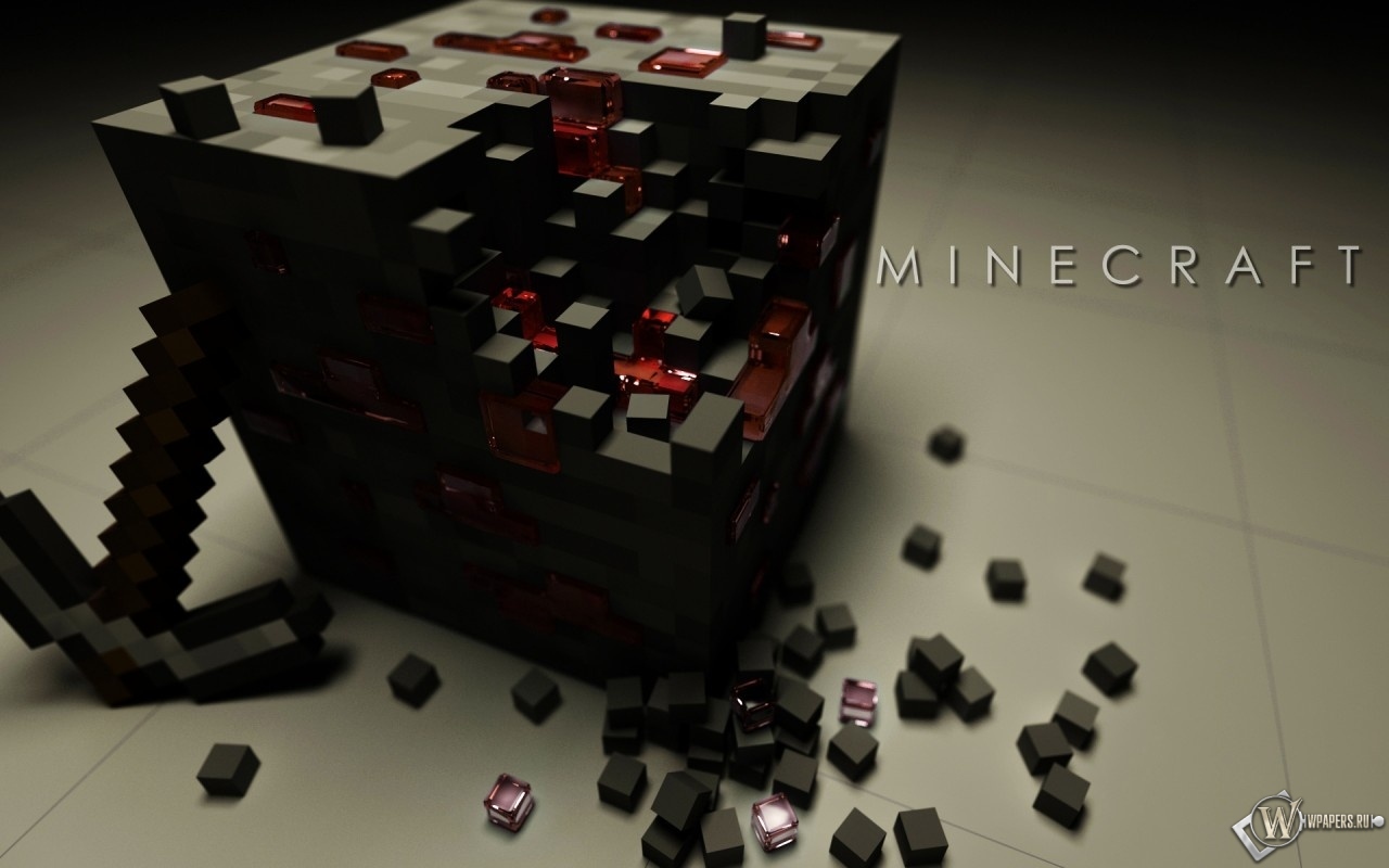 Блок с красной пылью Minecraft 1280x800