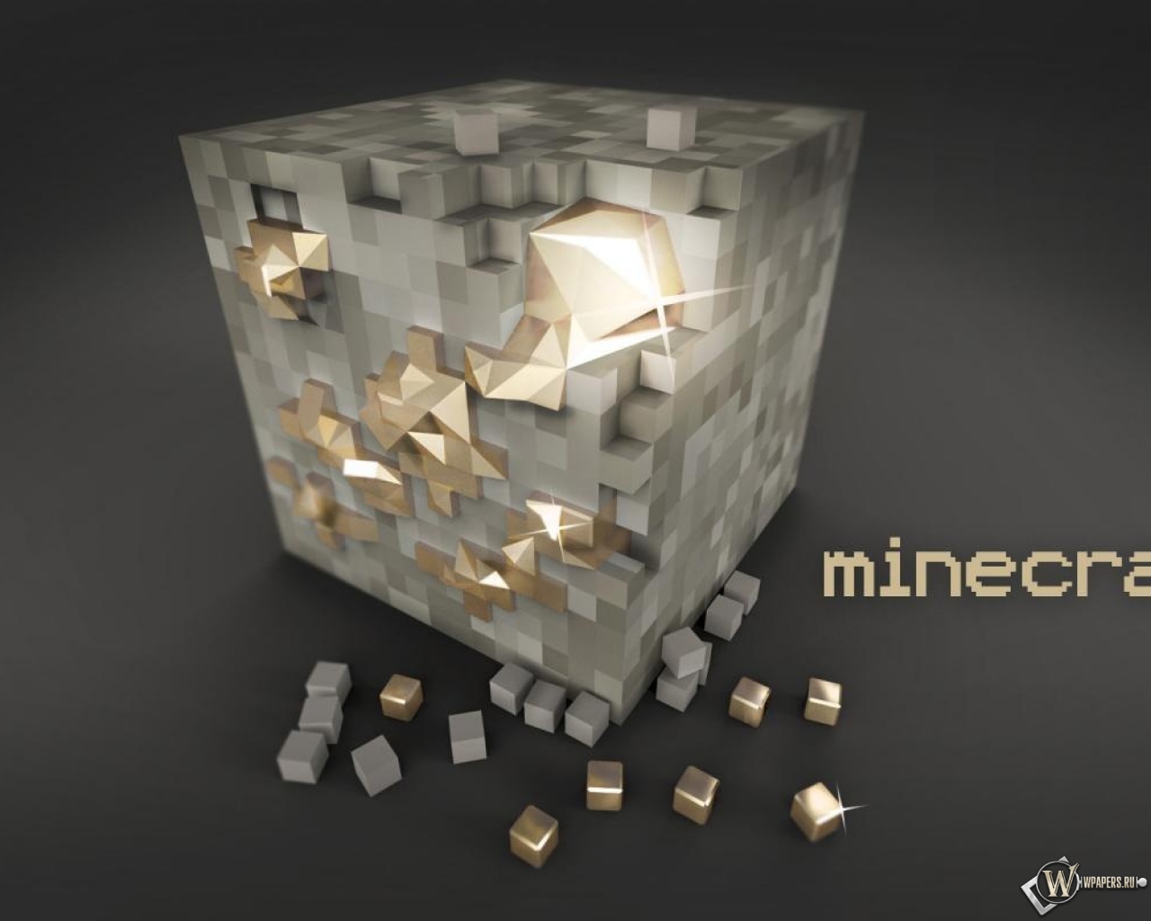 Блок золота Minecraft 1280x1024
